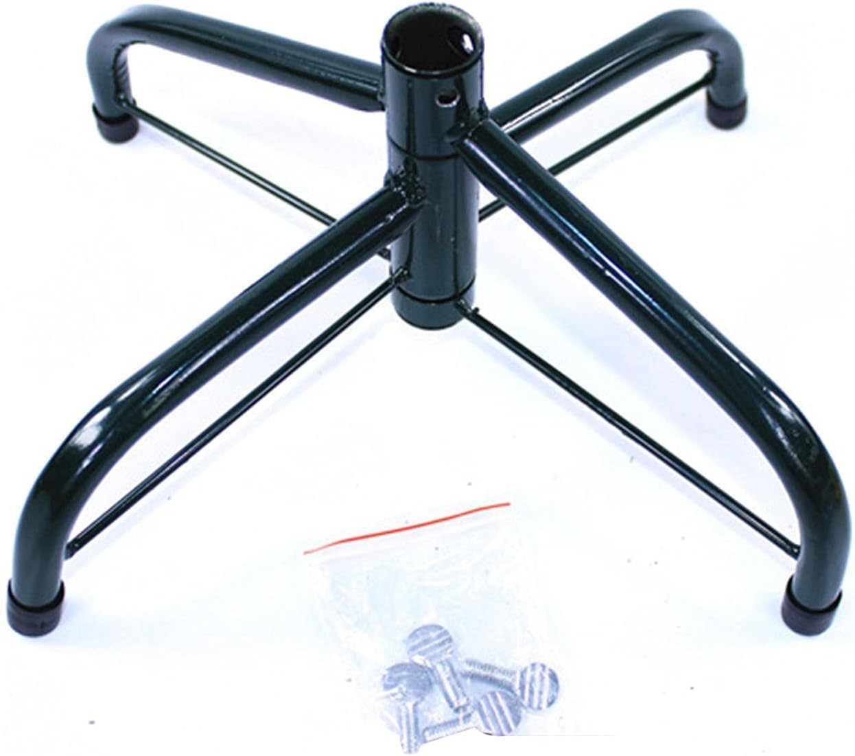 Supergift.com Dark Green Christmas Tree Stand, Green Metal, X-Shaped Base With Adjustable Screws (Dark Green)