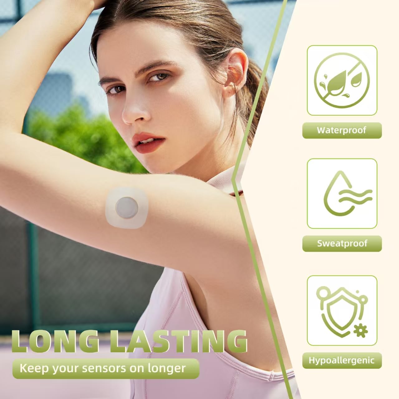 Klebepflaster für Dexcom G7 – wasserdichte CGM-Sensorabdeckungen zum Schwimmen, Duschen und für den täglichen Gebrauch – hypoallergen, transparent und bequem