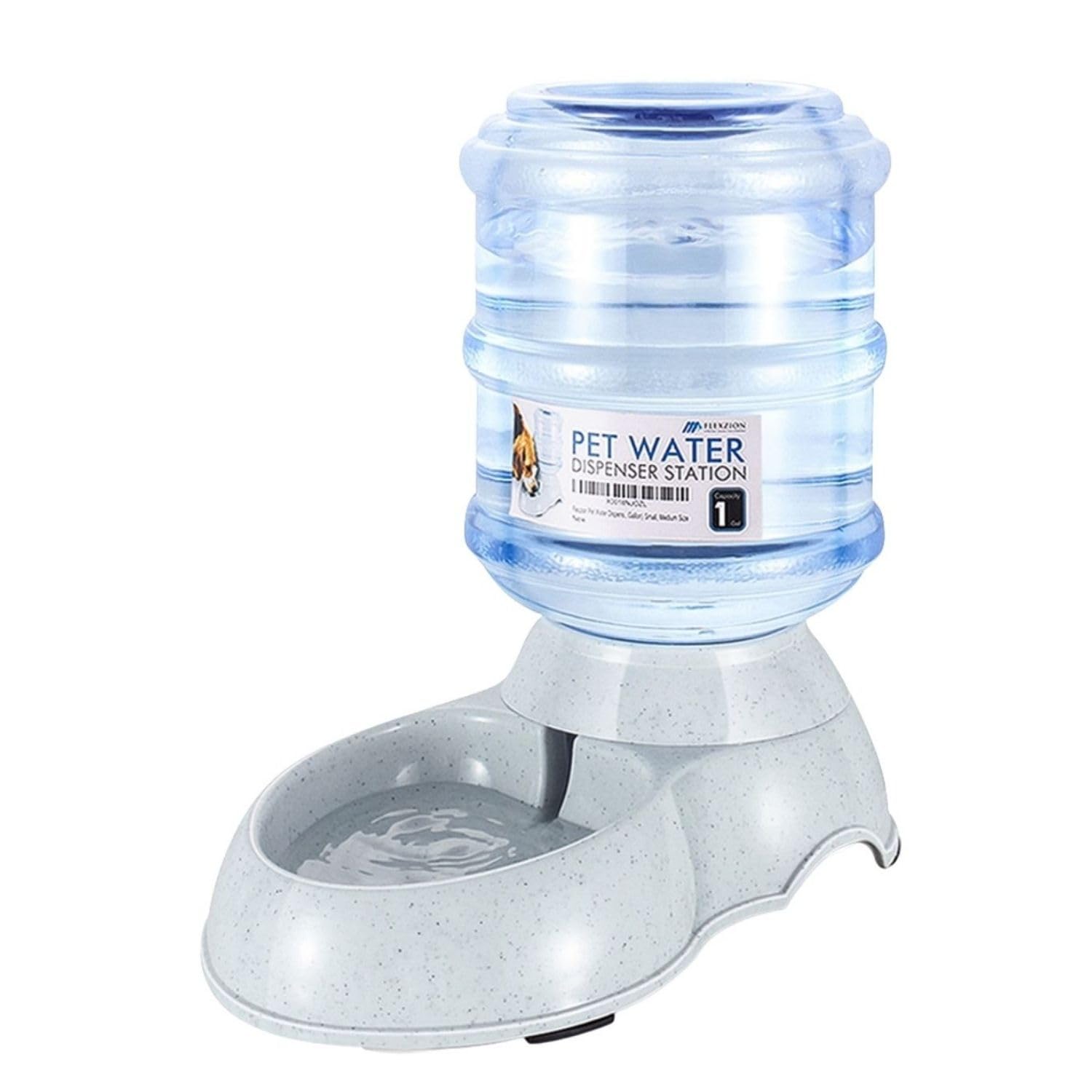 Flexzion Automatischer Wasserspender für Katzen und Hunde, Automatisierte Auffüllung Wassertränke für Haustiere, Hundenapf Wasserbrunnen Trinkbrunnen Trinkflasche für Kleintiere 3,8L
