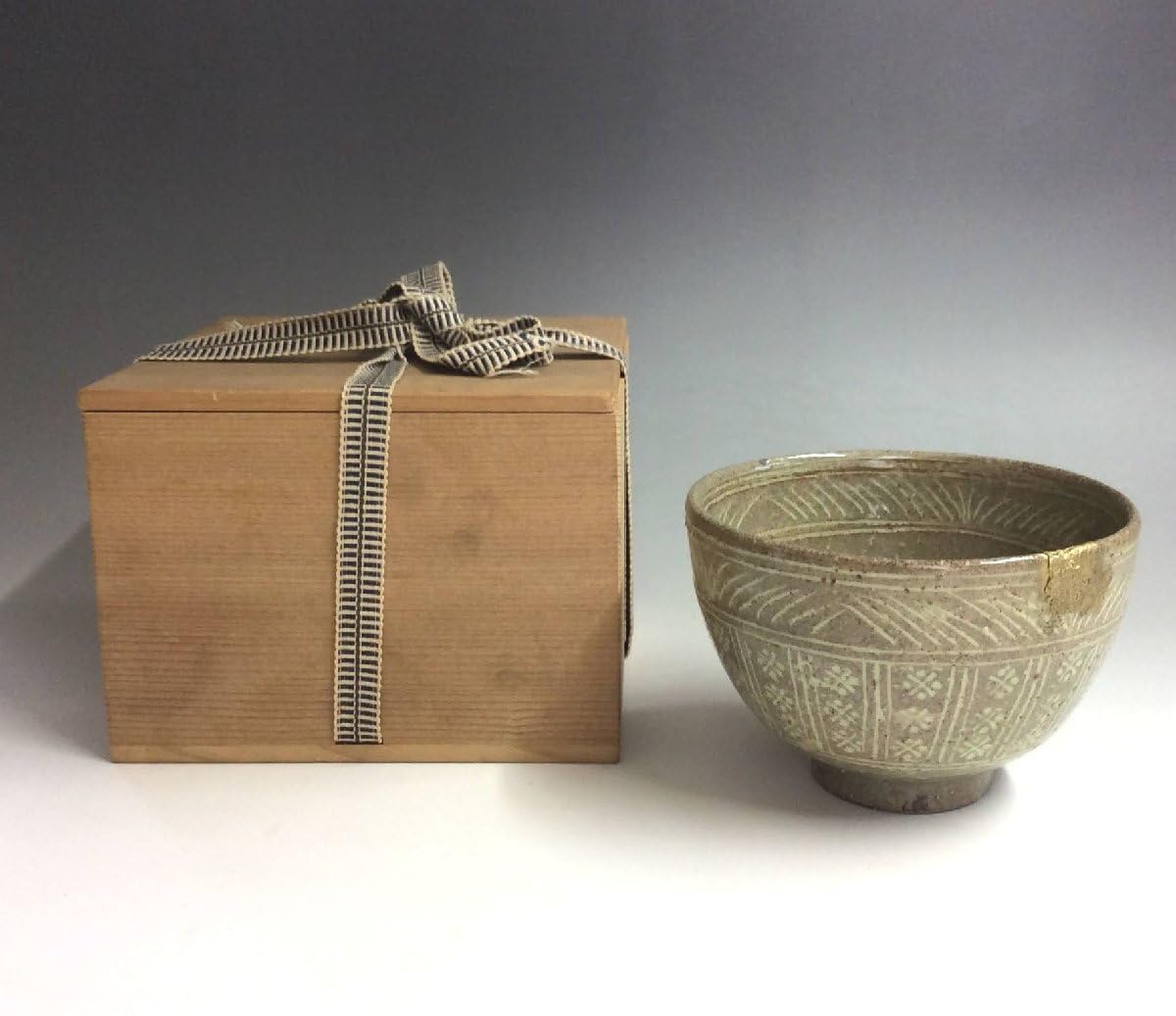 Amazon.co.jp: 三三島 金継ぎ 茶碗 茶道具 骨董 アンティーク 時代物 