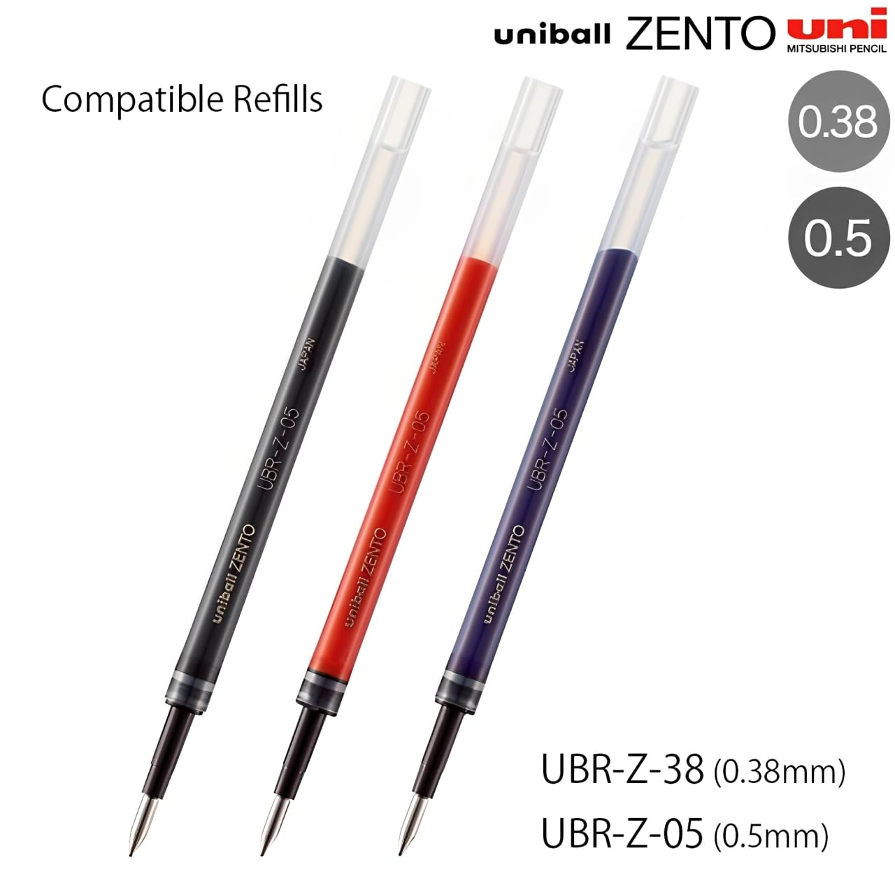 三菱鉛筆 uniball ZENTO Signature Model - Penna a sfera, design in metallo con tappo magnetico, punta extra fine da 0,38 mm, inchiostro nero a base d'acqua, ultra-liscia con attrito ridotto, colore