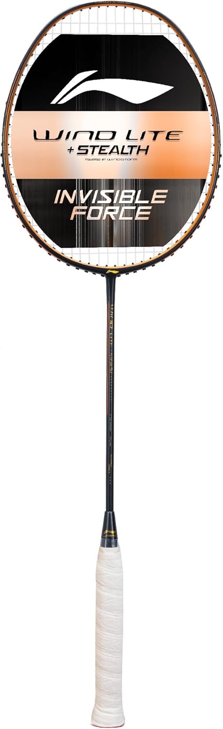 Li-Ning Wind Lite Stealth Carbon Fibre Strung Badminton Racket with Free Full Cover (Powered By Windstorm)