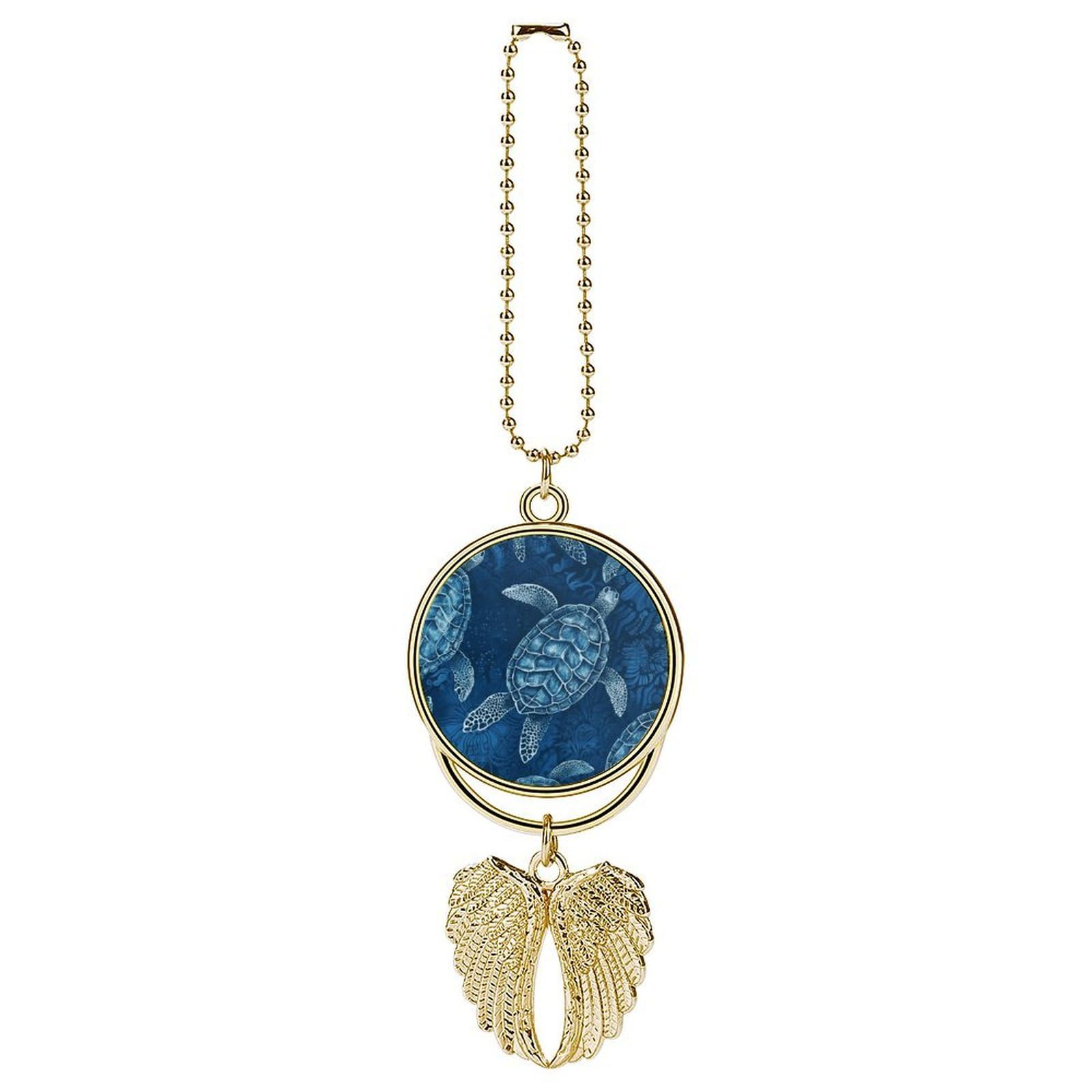 Funny Car Mirror Sea Turtle-Blue Hanging Ornament Cool Automotive Rearview Mirror Pendant Accessories Cute Truck Charm Decor and Gifts for Men Women Colorful