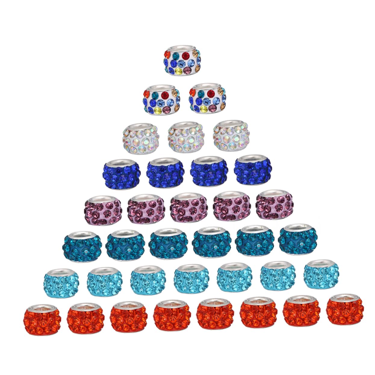 Cuentas Sueltas de Joyería DIY Agujero Grande, 200 Piezas
