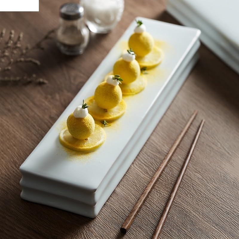 Talerze Prostokątne Ceramiczne Talerze Deserowe Do Chleba, Restauracja, Jednokolorowe, Naczynia Stołowe, Sashimi, Sushi, Przekąski, Taca Deserowa, Naczynia Do Gotowania, ，17 Inch