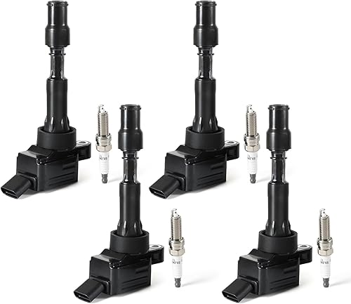 Paquete de 4 bobinas de encendido UF816 y bujías de iridio compatibles con Hyundai Elantra Sonata Kona Kia Forte Optima 2.0L Reemplazar # 27300-2E601 disponible en Yaxa Colombia