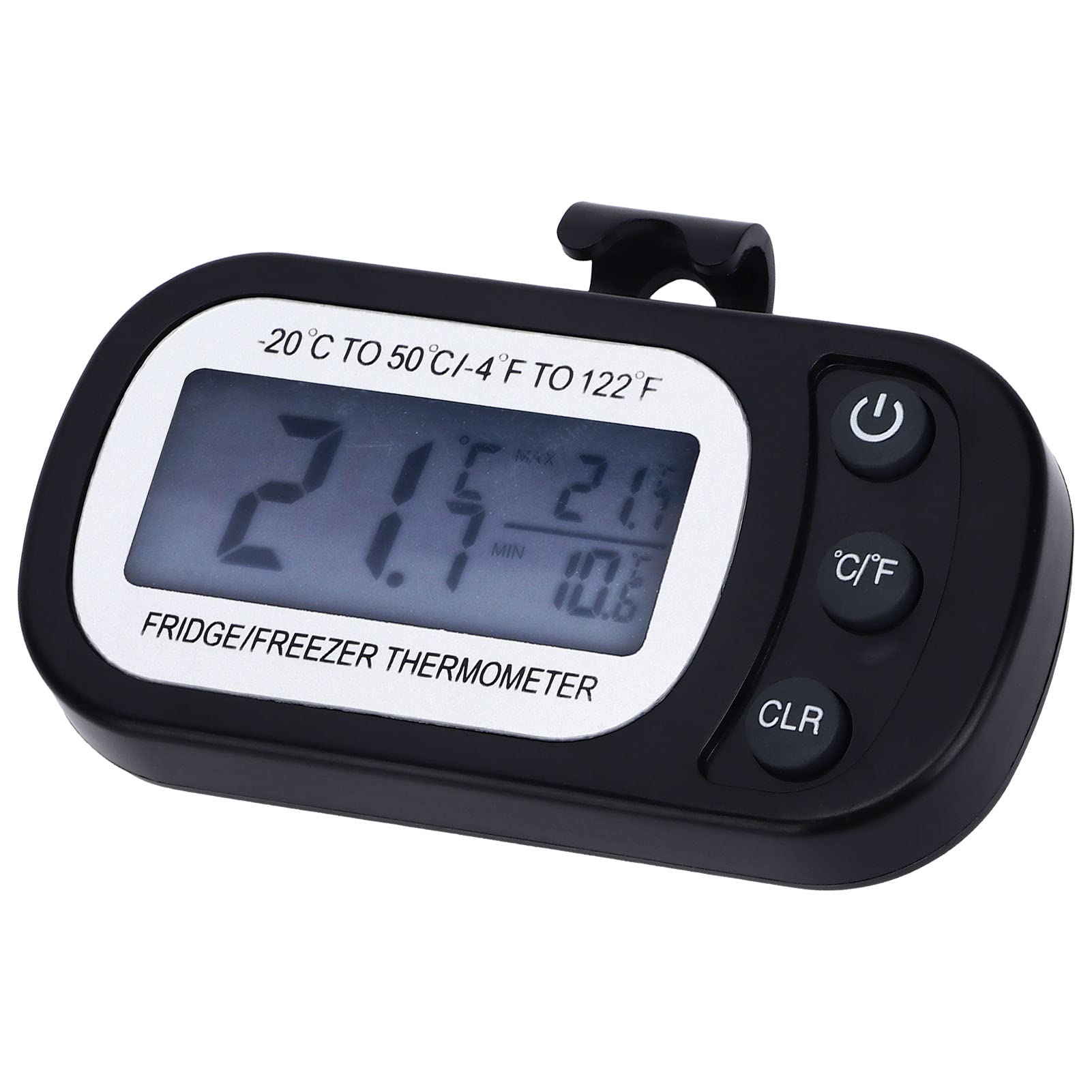 Fridge Thermometer, Plastic Material IPX3 Waterproof Minus20 To 50℃ Mini Design Freezer Thermometer for Refrigerator for Home