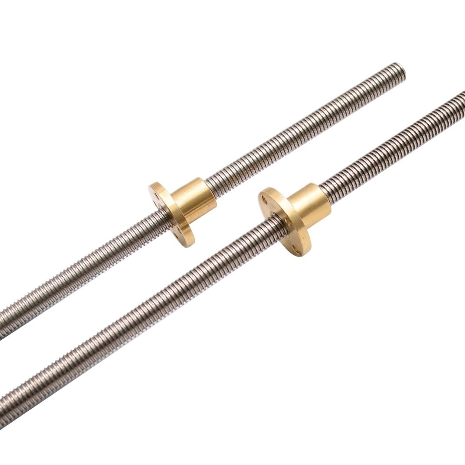 Vis mère T12 en acier de 300mm et son écrou laiton haute précision