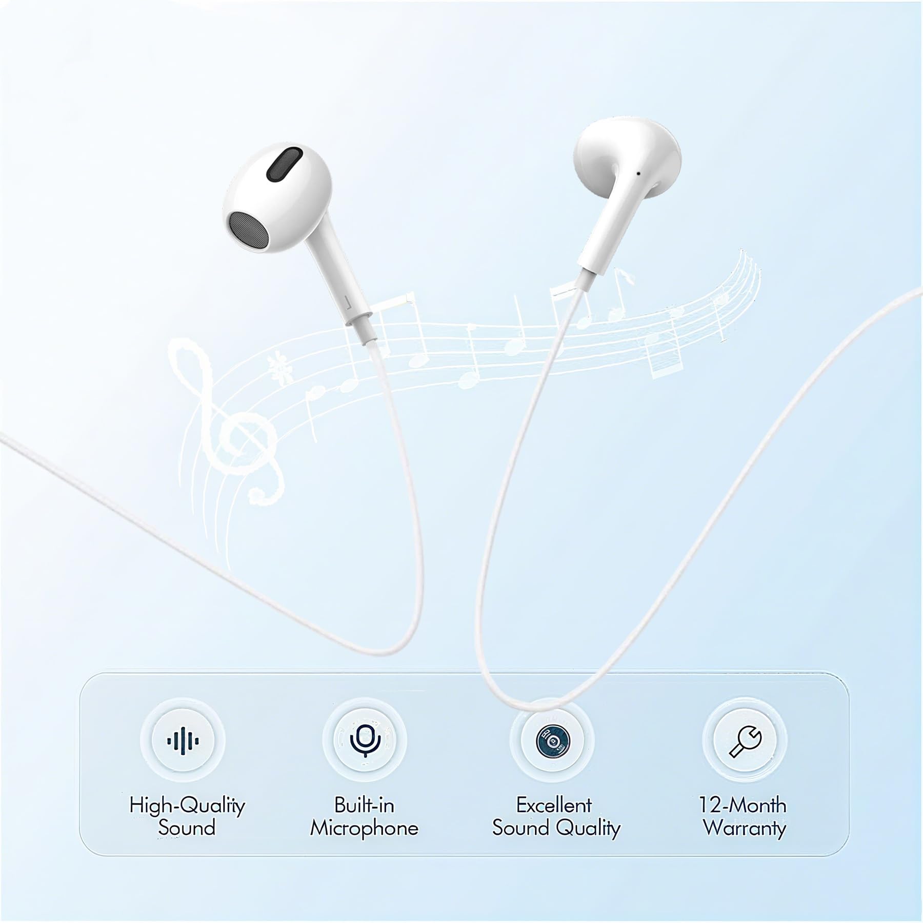 2 Pack USB C Headphones for iPhone 15, Wired in-Ear Earphones Type C Earbuds with Mic & Volume Control Compatible with iPhone 16/15 Pro/Pro Max, iPad Pro, Most USB C Jack Device