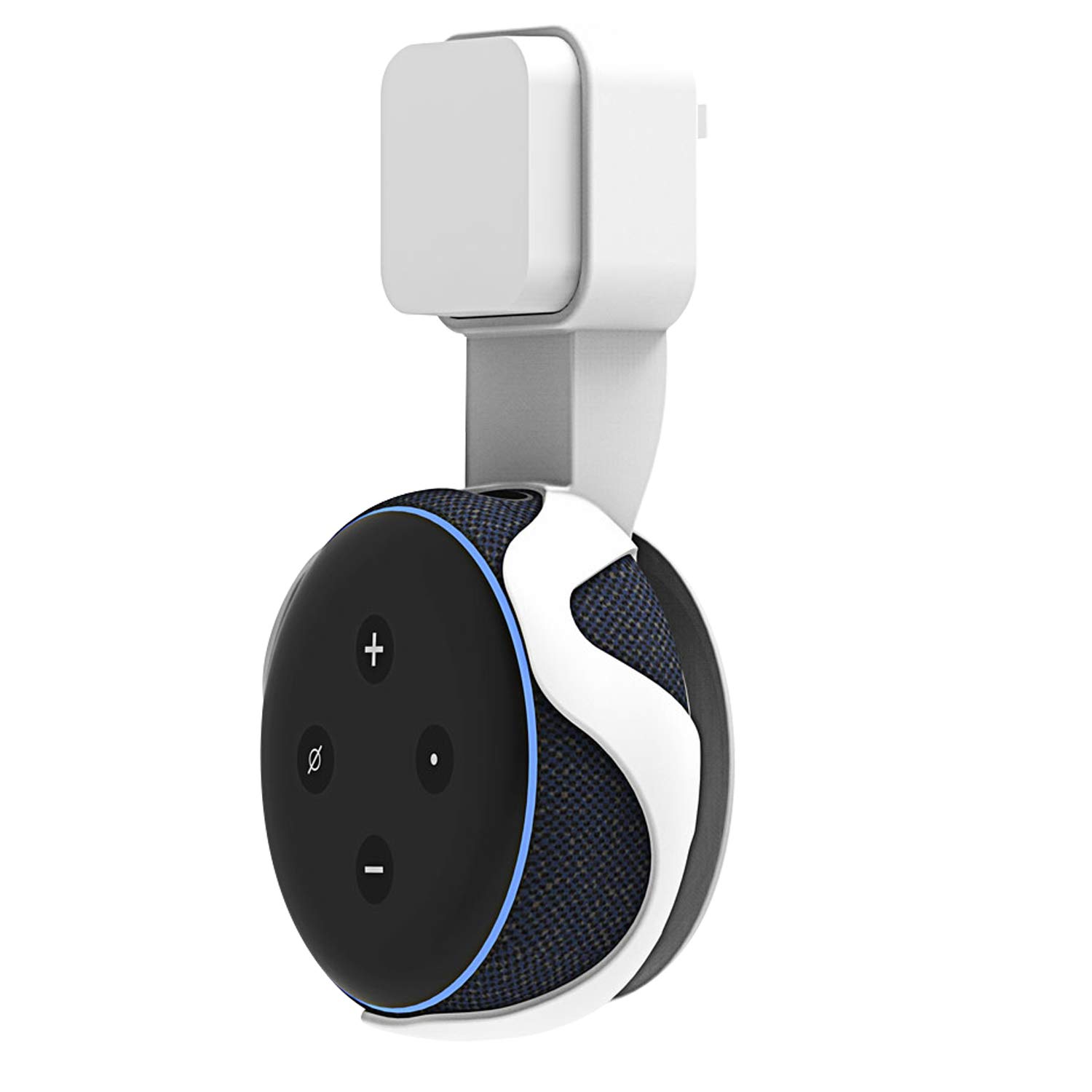 WGOAL Outlet Wall Mount Holder Case for Dot 3rd Generation, Clever Space Saving Design for Smart Home Speakers, Perfect Hide Messy Wires, Dot Accessories Without Screws (White -1 Pack)