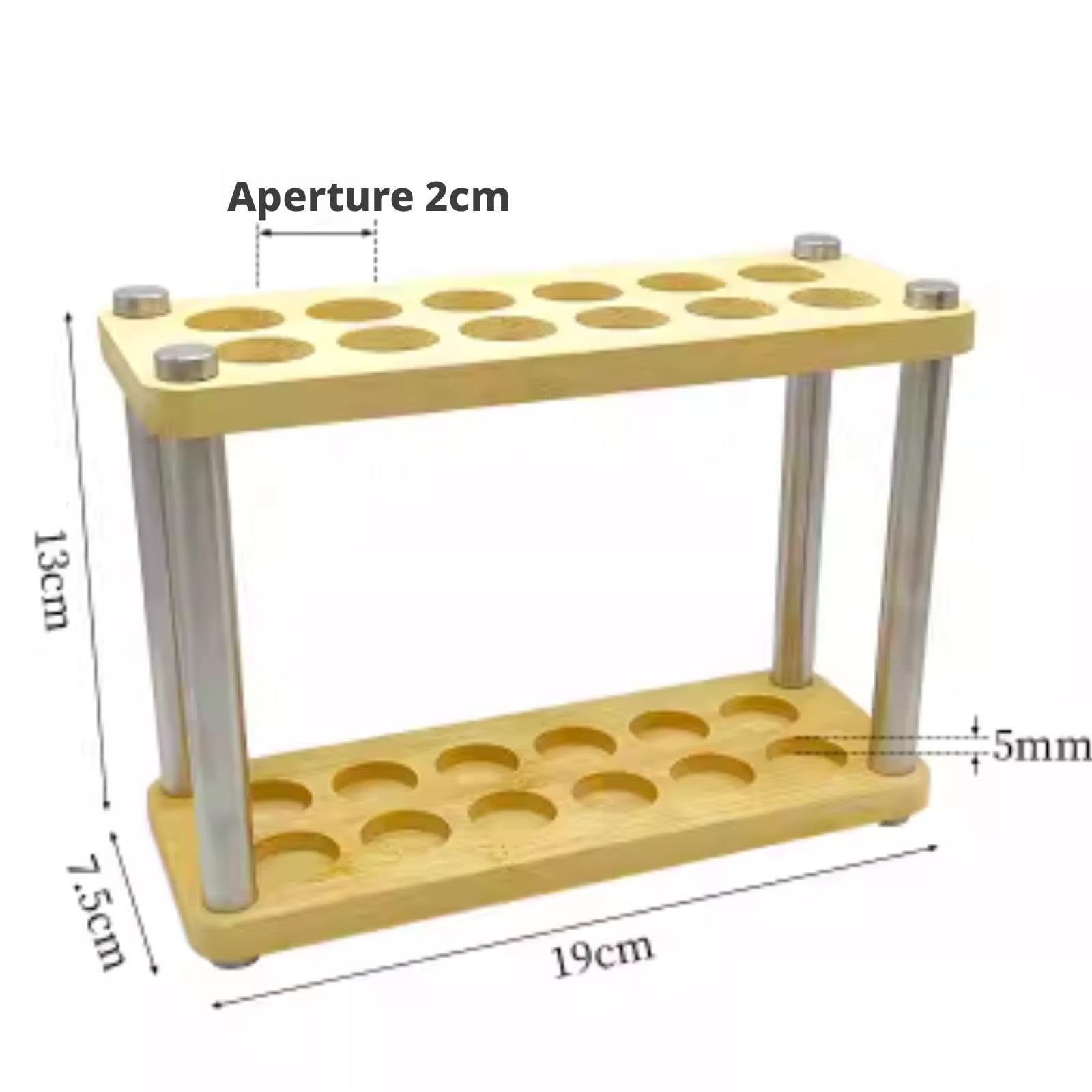 Support Tube à Essai Chimie Support Rectangulaire En Bois For Tubes À Essai Avec Plusieurs Trous Porte-Tubes à Essai Laboratoire(19x7.5x13cm)