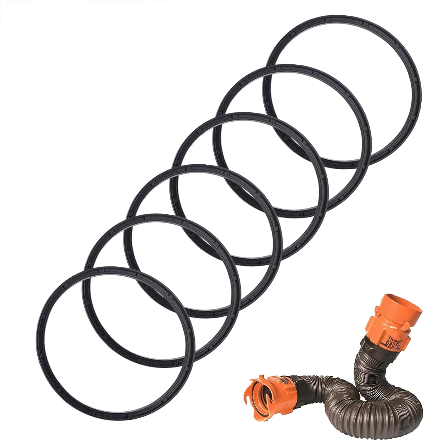 6pcs RV Sewer Hose Replacement Gaskets 39834 for Camco Rhino Flex/Revolution/Easy-Slip RV Sewer Fittings