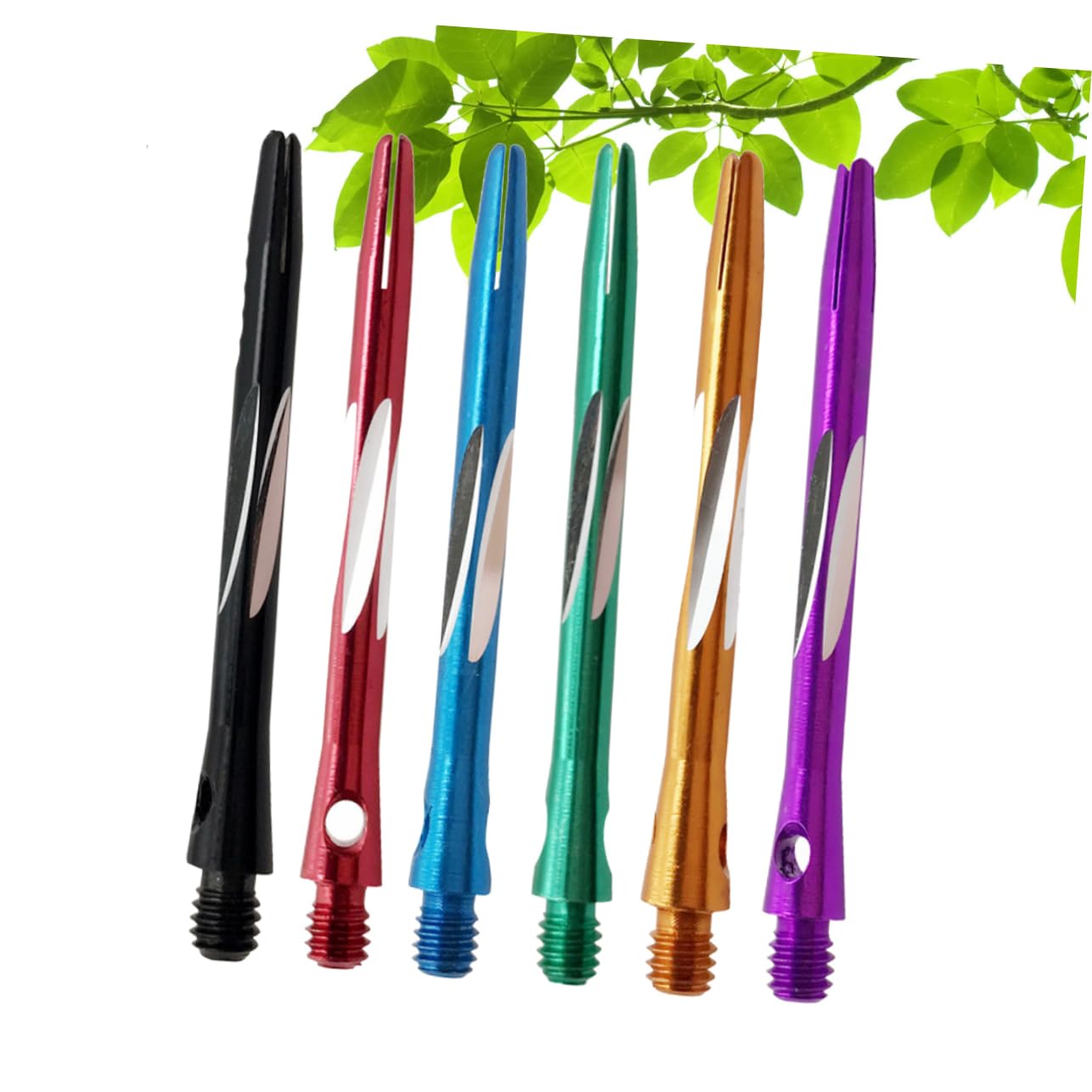 NULYLU Carbon Shafts 6pcs Alloy Shafts Fit for Flights 48mm 2ba Thread Front-Loaded Balance