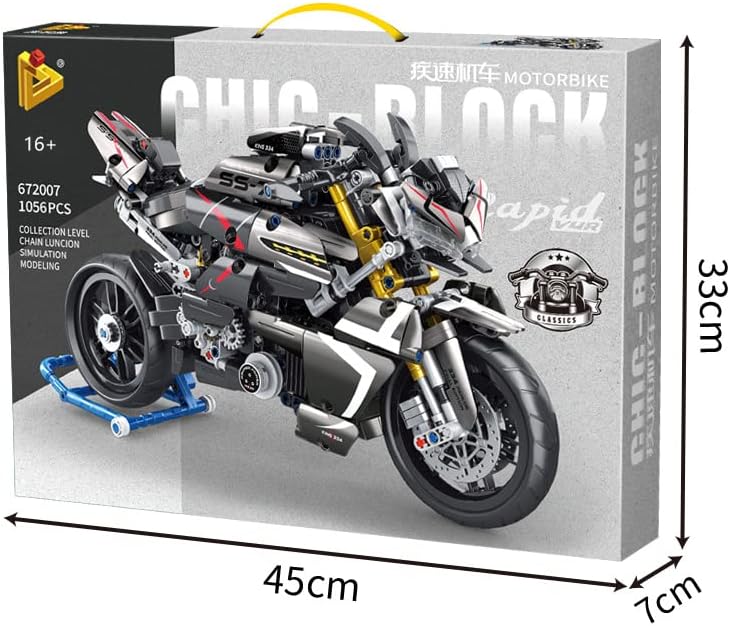 Miniatura 3 de FULHOLPE Kit de construcción de motocicleta para Suzuki B-King Superbike, Construye un modelo de motocicleta, MOC Racing Bloques de construcción de