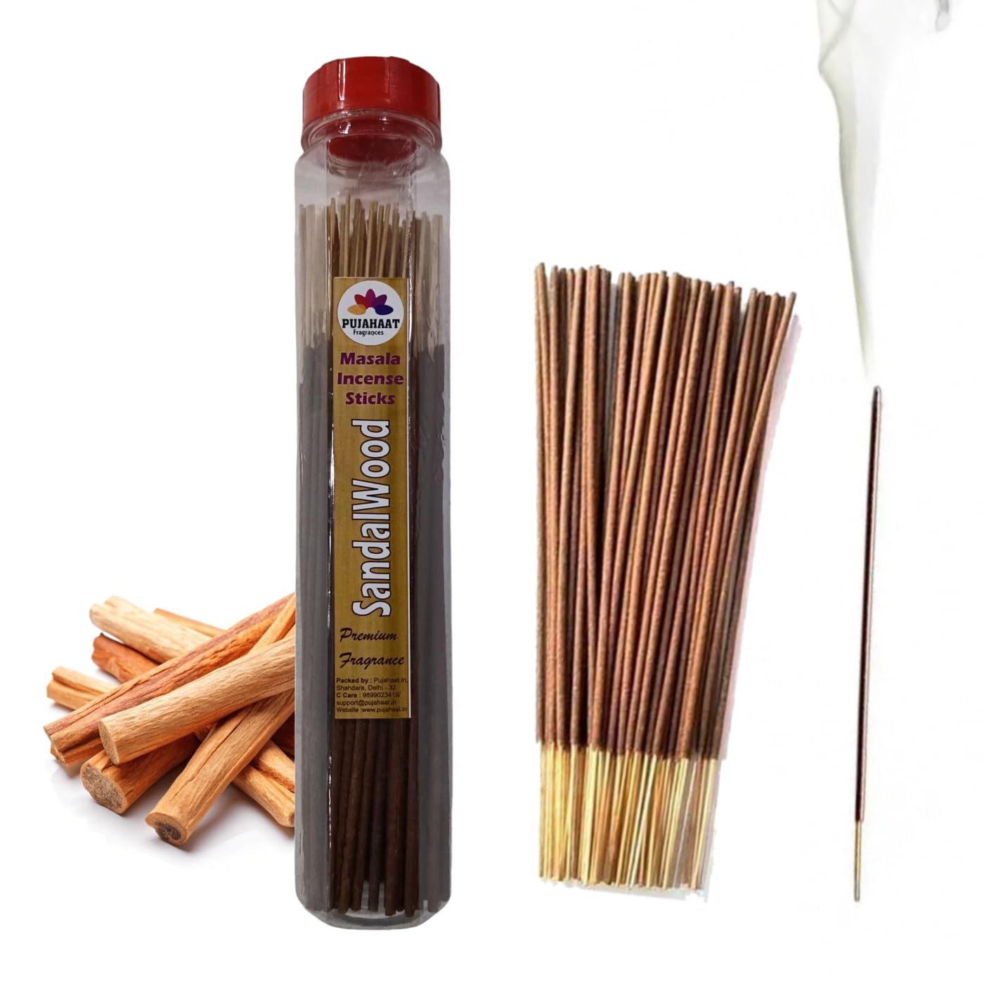 Premium Scented Incense Stick Masala Agarbatti | No Charcoal Incense Sticks, 100% Herbal Fragrance Agarbatti, 0% Sulphates Sandalwood (Chandan) Fragrance - 100 GMS-image-41
