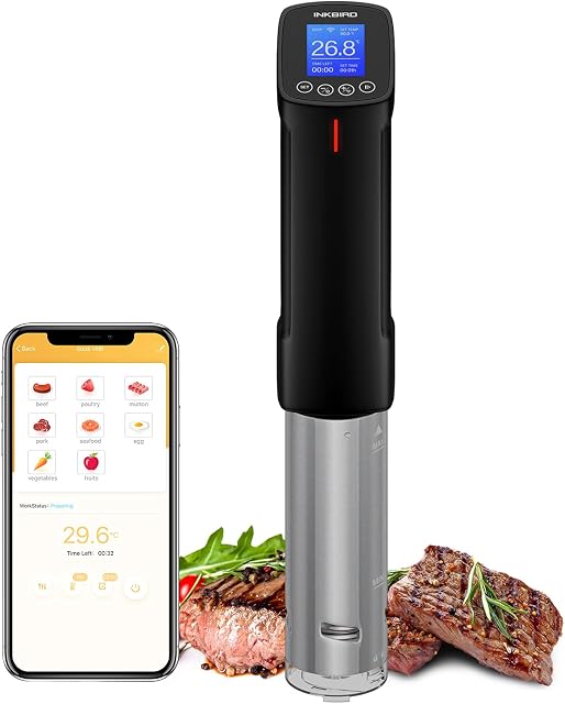 Inkbird ISV-100W Sous Vide WiFi Precision Cooker Precision Cooker Immersion Circulator, Temperature Time and Touch Control Sous Vide Machine 1000 Watts