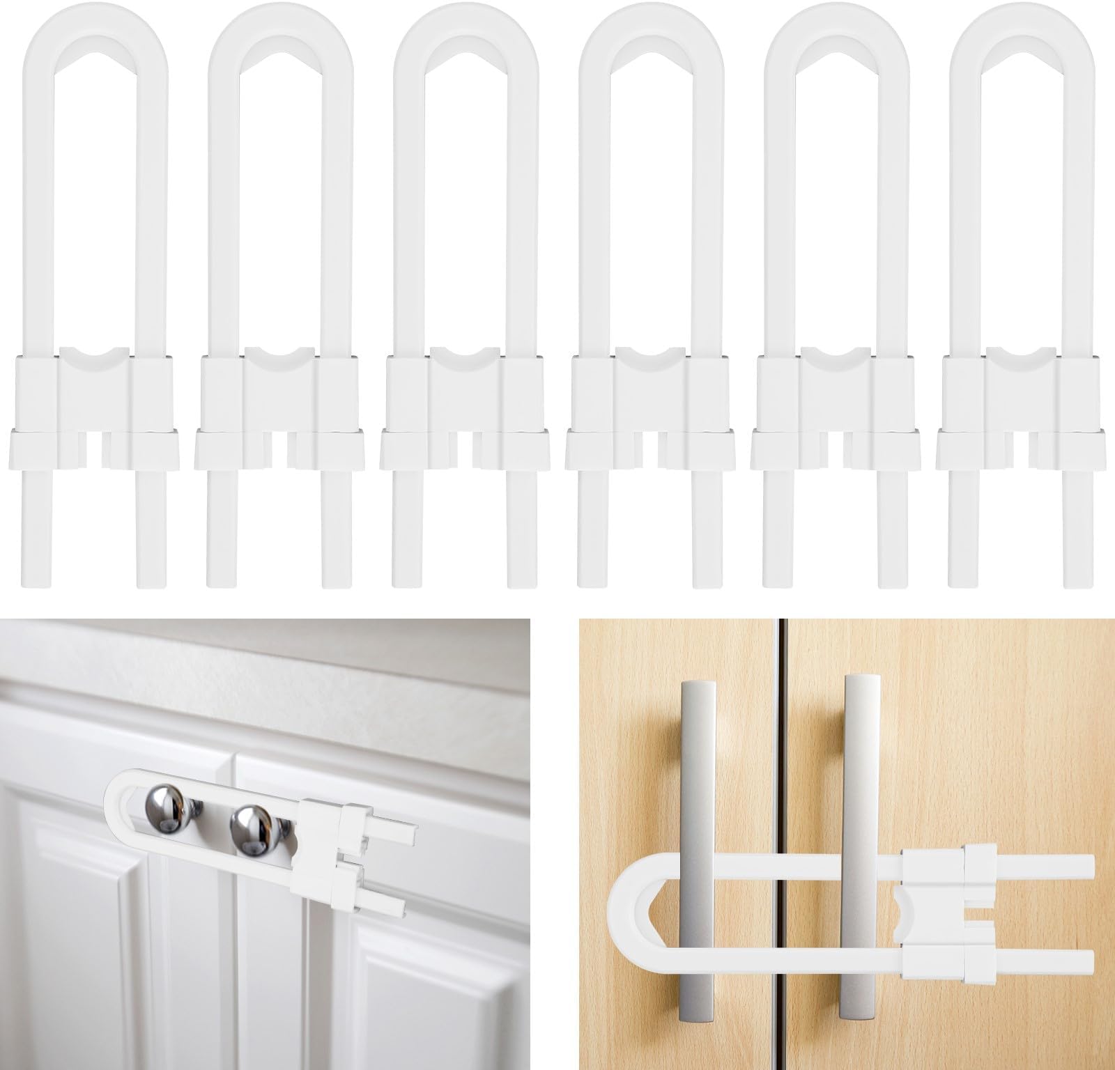 WENPENG Sliding Locks for Babies, Baby Proofing Adjustable UShaped Baby