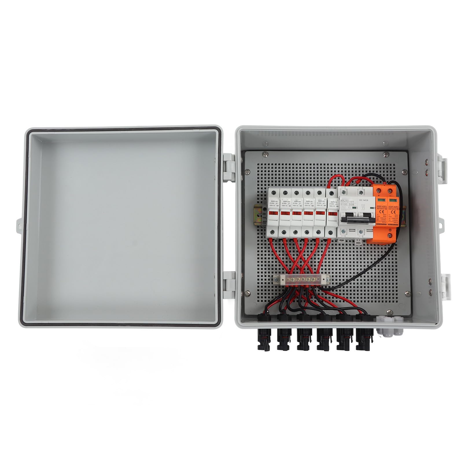 LiebeWH PV-Kombinationsbox, 6 Strings mit Leistungsschalter, PC-Material, Solarpanel-Kombinationsbox, Überlastschutz für Solarstromanlagen, 1000 V, 15 A