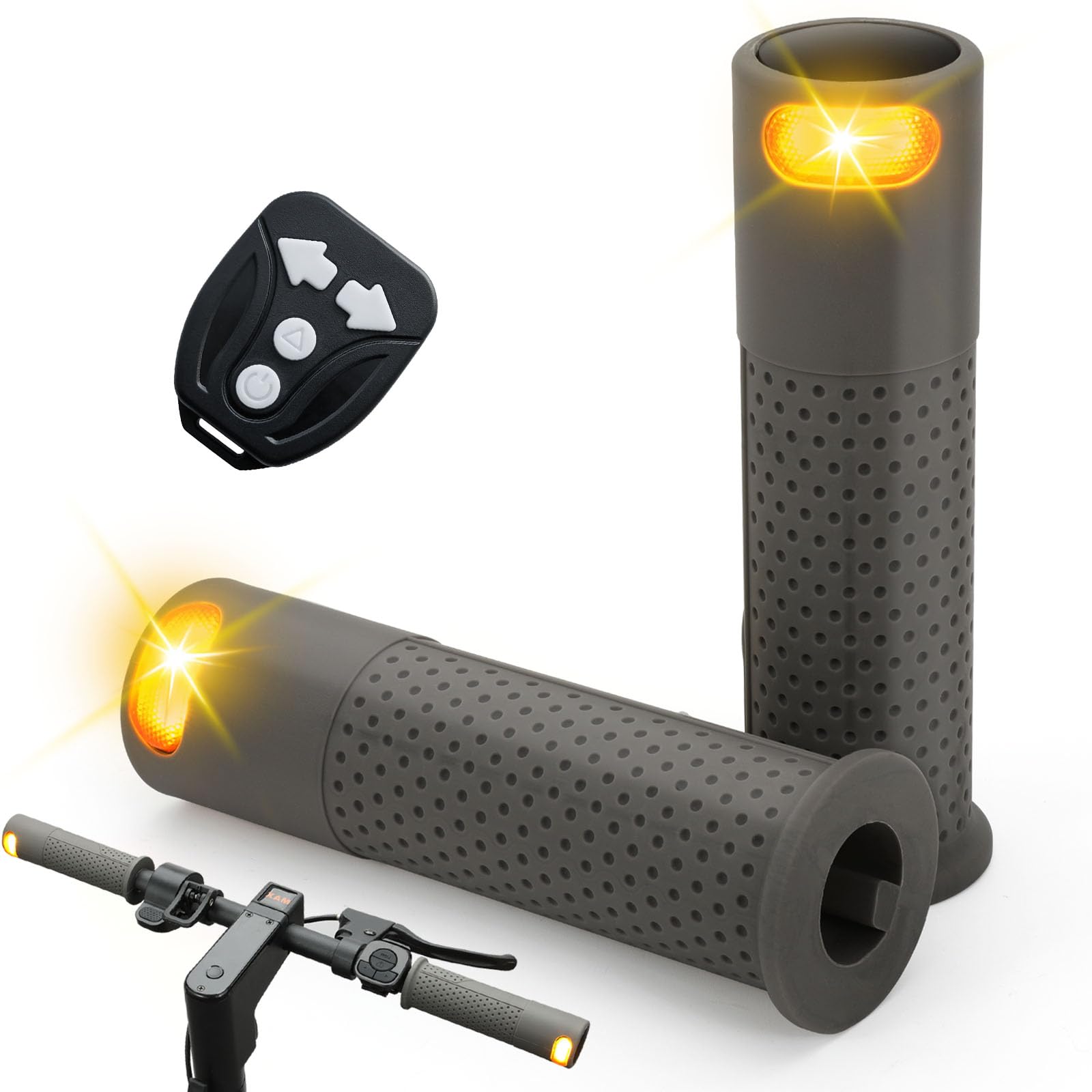 E Scooter Intermitente, Luz Manillar Scooter Intermitente Empuñadura Scooter con Luz Luz Manillar con Carga Inalámbrica Mando a Distancia para Xiaomi M365 Pro1 Pro2 es Ninebot Max G30 G30D Empuñadura
