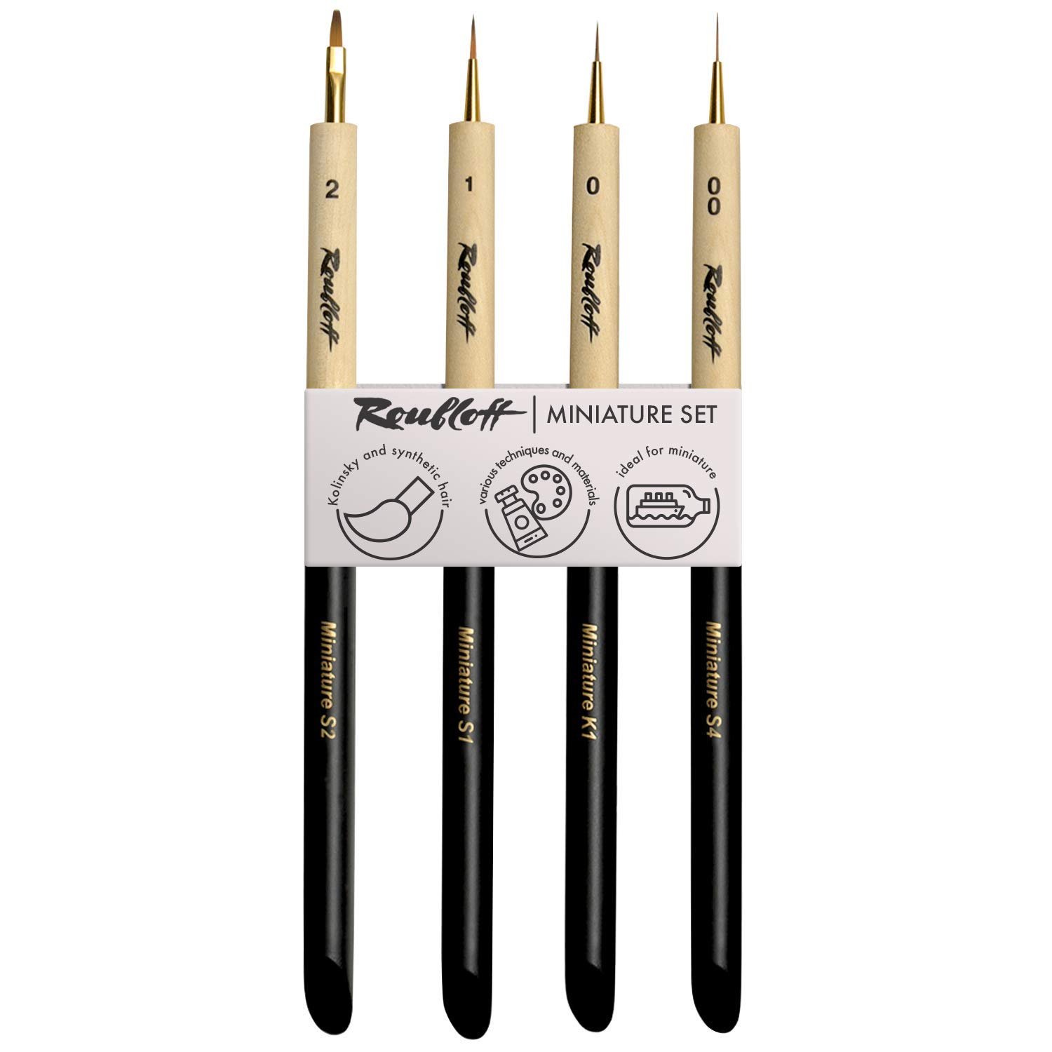 Set De 3 Pinceaux Peinture Roubloff, Tailles 1-3-5 | Mélange De