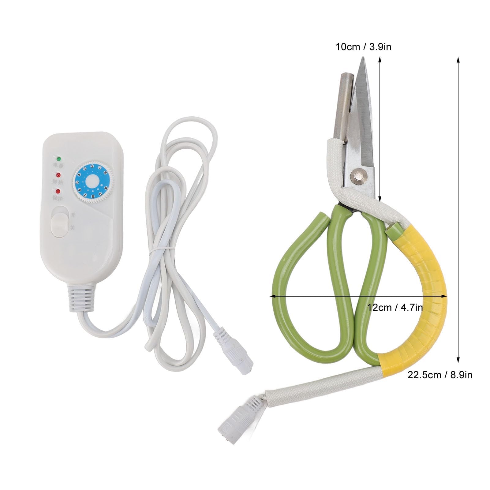 Ejoyous Forbici Elettriche Riscaldanti, Lame in Acciaio a Temperatura Regolabile con Illuminazione del Display per Abbigliamento, Cucito, Rifinitura, Elettronica, Plastica, Valigie, (Spina europea