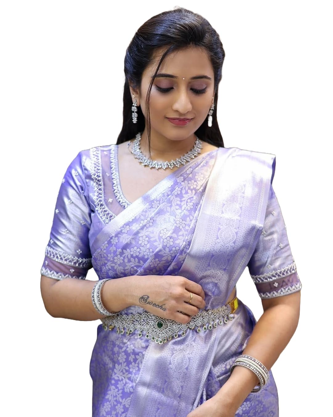 Women's Kanjivaram Soft Silk Banarasi Sarees With Blouse Piece For Women