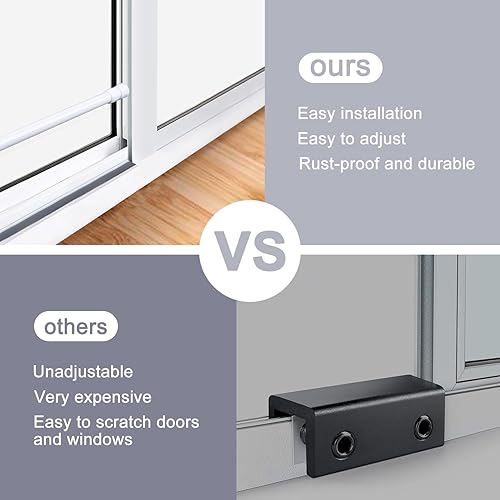 Miniatura 6 de WXJ13 Barra de seguridad para ventana de 2 piezas, barra de seguridad para puerta corredera, cerradura de puerta de vidrio deslizante ajustable, se