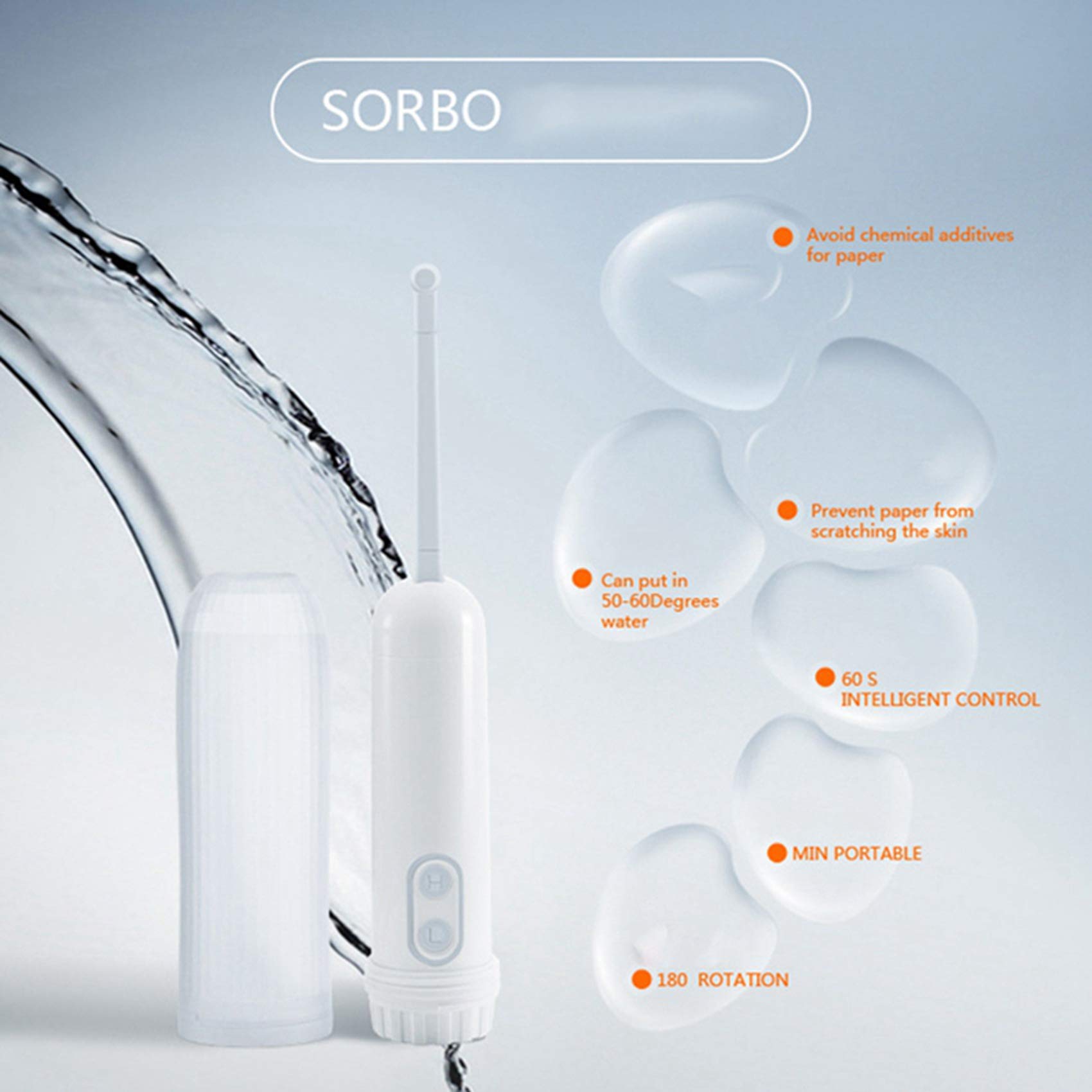 3X Pulizia Automatica del Viaggio dello Spruzzatore della Doccia di Viaggio dello Spruzzatore del Bidet Elettrico Portatile-