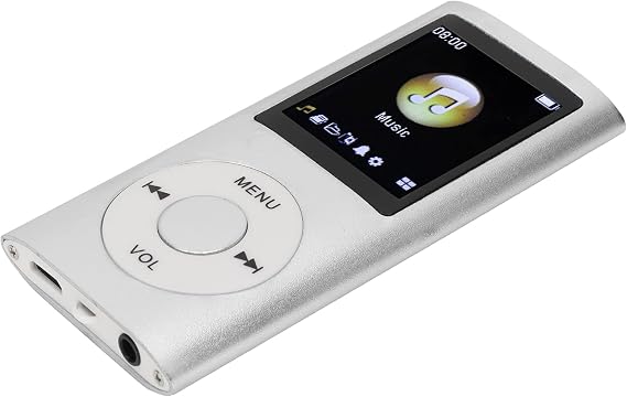 MP3 Player, Music Player Stylish Multifunctional Lossless Sound Slim 1.8 Inch LCD Screen MP3 Player Mini MP3 Player Portable MP3 Music Player (Silver)