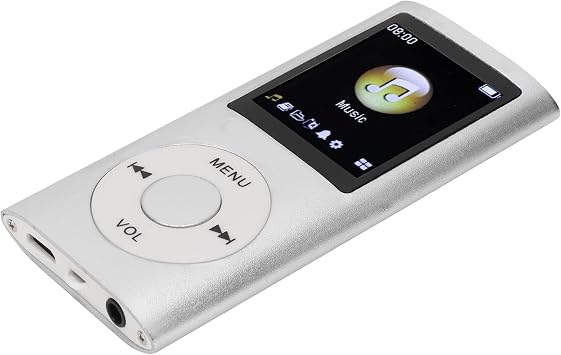 MP3 Player, Music Player Stylish Multifunctional Lossless Sound Slim 1.8 Inch LCD Screen MP3 Player Mini MP3 Player Portable MP3 Music Player Silver