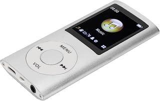 SUNGOOYUE MP4 Player Aluminum Alloy Portable Music Player with 1.8 Inch LCD Screen 200mAh Lithium Battery Lossless Audio Video Playback for Daily Travel and Personal Listening (Silver)