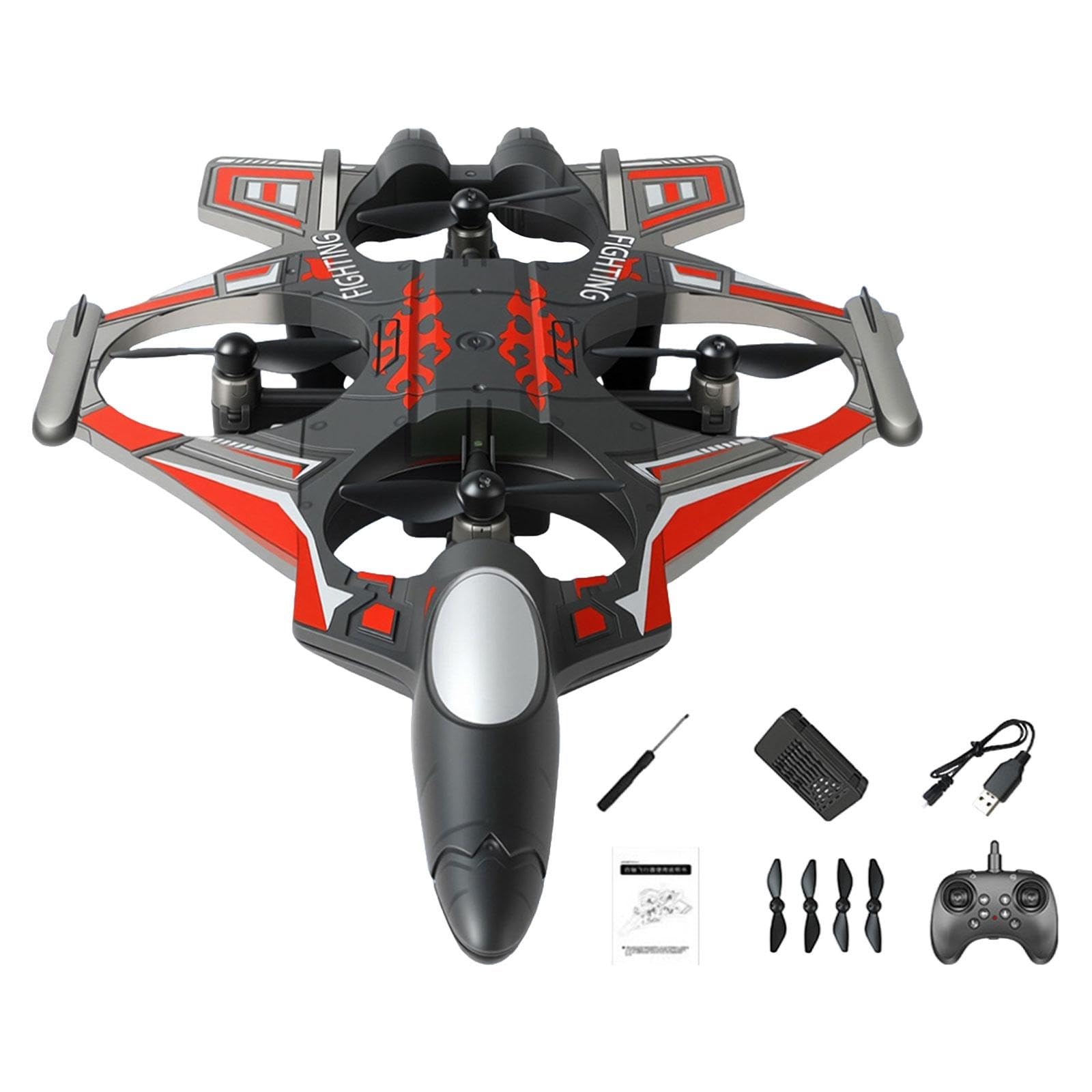MagiDeal Aereo RC Portatile con Luce, Modello da Combattimento, RC per Bambini, Ragazzi, Adolescenti, Principianti, Regalo, Rosso 1 Batteria