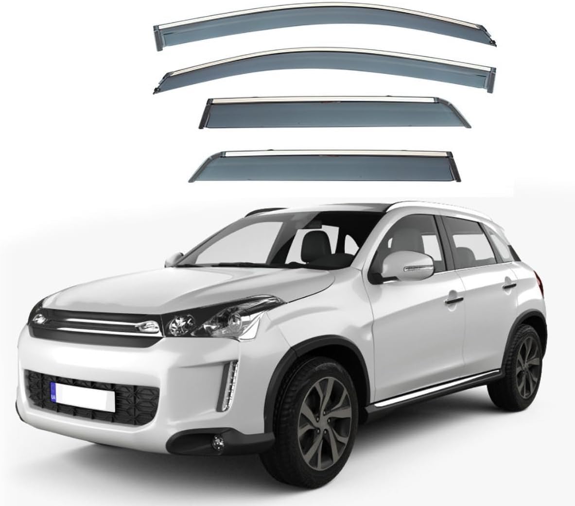 PANXUC Car Wind Deflectors for C4 Aircross 2012-2017, Side Window Wind Rain Deflector Window Visor Sun Rain Guard Smoke Guards