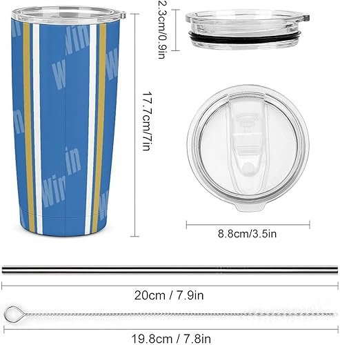 Miniatura 2 de Custome - Botella de agua de fútbol, 20 onzas, tazas de café de fútbol para entrenadores, regalos de cumpleaños, termo aislado para adolescentes,