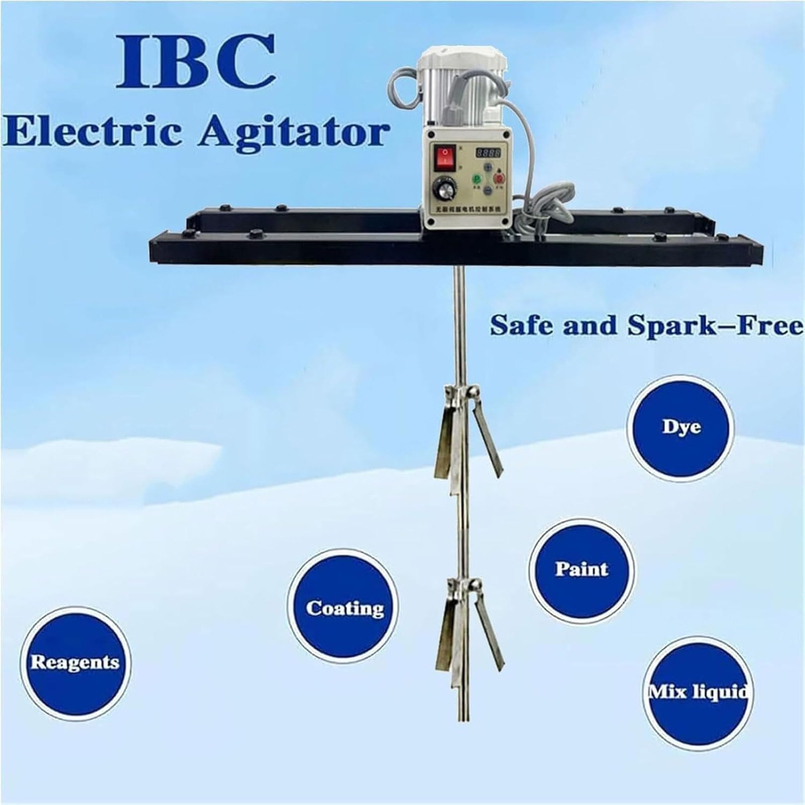 Agitador eléctrico para contenedores IBC con Rango telescópico para una Mezcla eficiente de Pinturas y tintas.