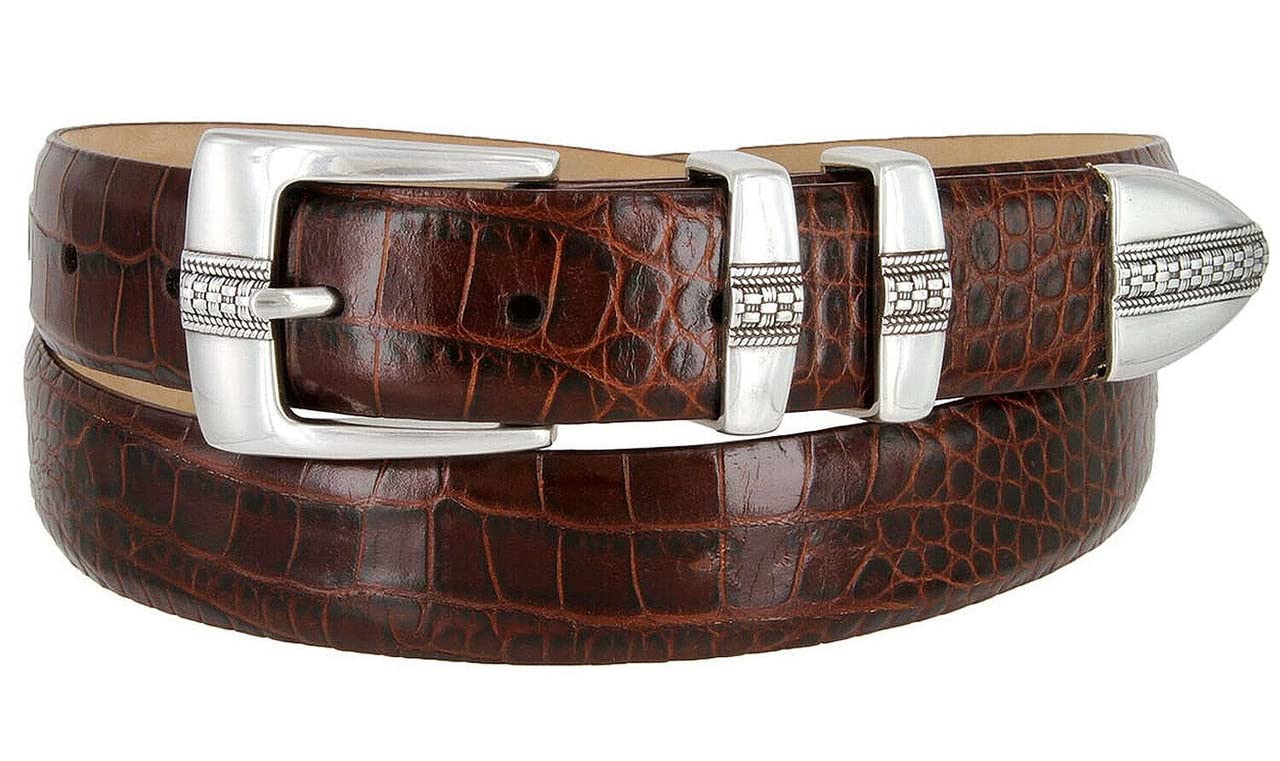 S5825 Genuine Full-Grain Cowhide Leather Designer Golf Dress Belt 1-1 8 30mm Wide
