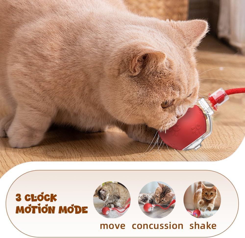 Juguetes interactivos para gatos, juguete multifuncional para gatos para uso doméstico, recargable para propietarios de mascotas, juguete portátil para gatos (rojo, azul y gris)