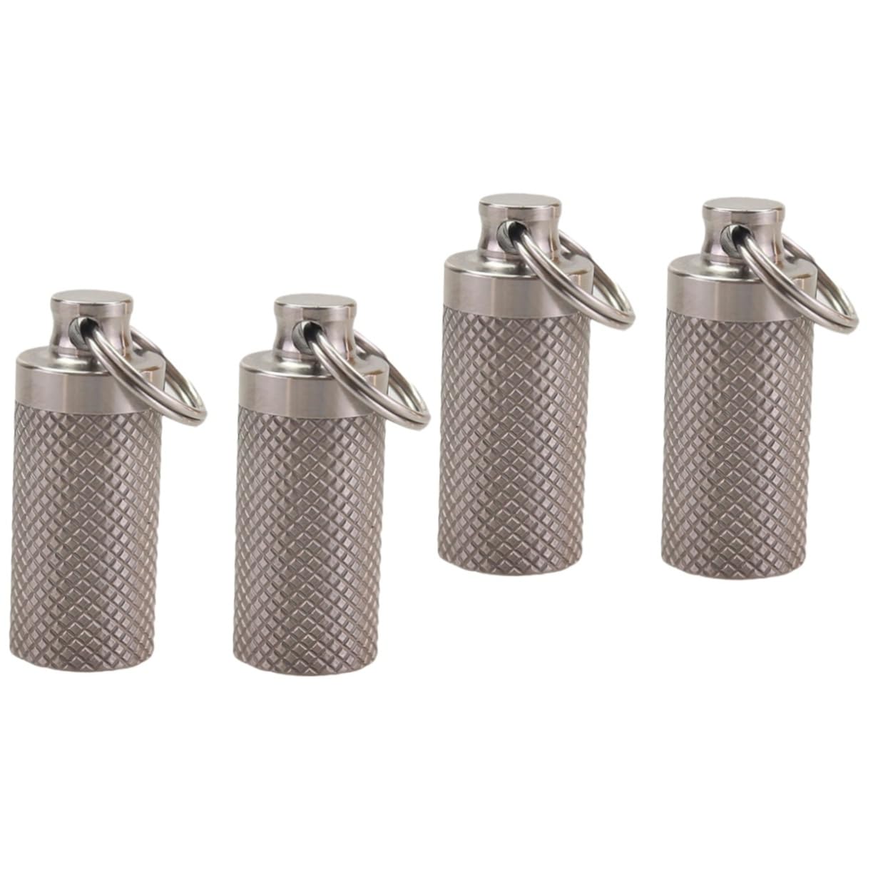 FOMIYES 2 Sätze Medizinflasche Schlüsselschäkel Tube Pillenhalter Schlüsselkarabiner Wasserdichte Tablettenfläschchen Notfall-tablettenhalter Tragbare Pillendosen Silver Metall 2 Stück * 2