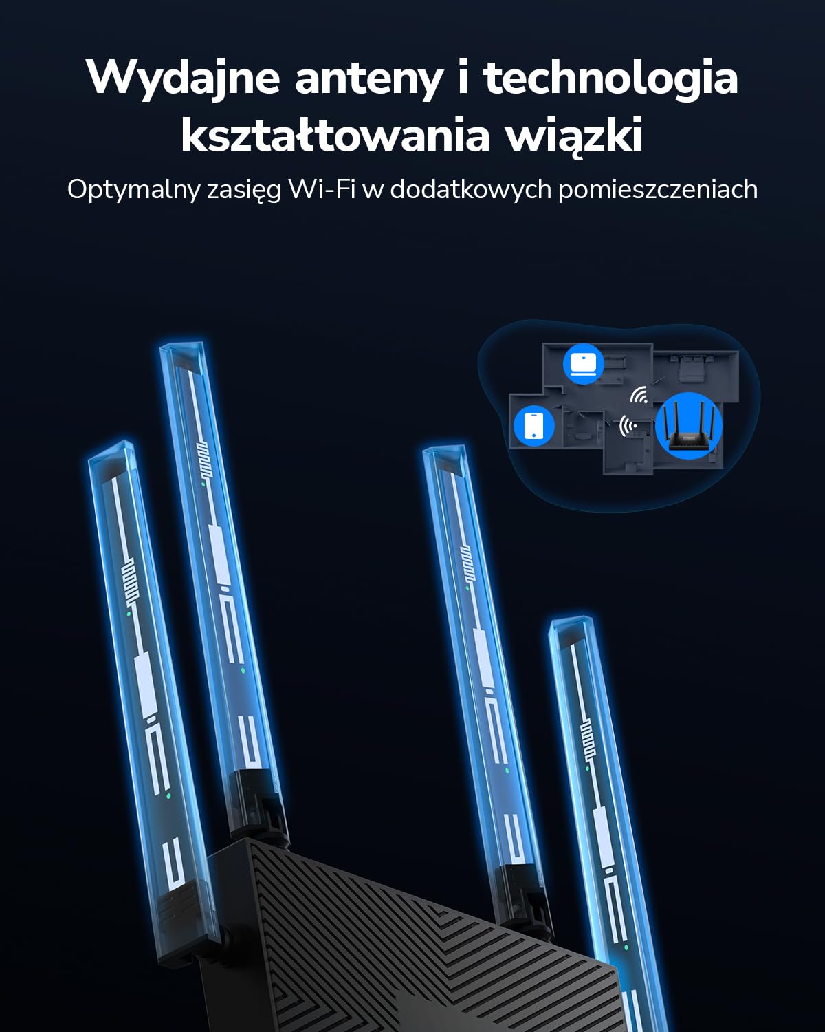 Cudy 6-siatkowy router Gigabit AX3000, 5 portów GbE, VPN, WR3000E | Wi-Fi 6 do 2402 574 Mb/s, dwuzakresowy OFDMA, dwurdzeniowy procesor 1,2 GHz, 5 portów GbE, 4 anteny, WG/OVPN/IPsec VPN
