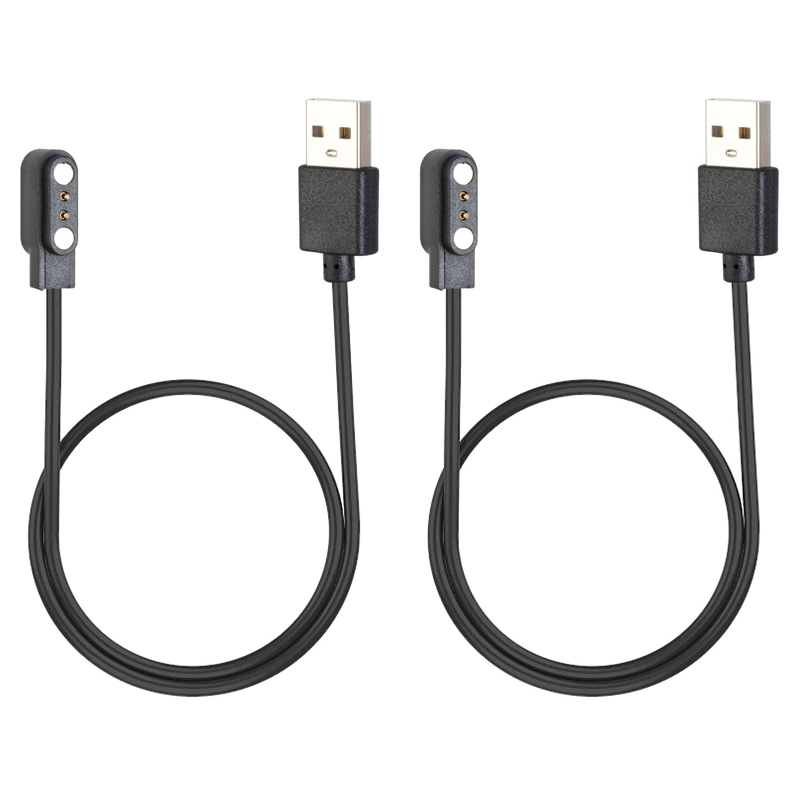 2 cables de carga magnéticos para reloj inteligente, 2 pines, distancia de contacto de 2,84 mm, cable de carga USB para reloj inteligente, cable de carga magnético, protección contra