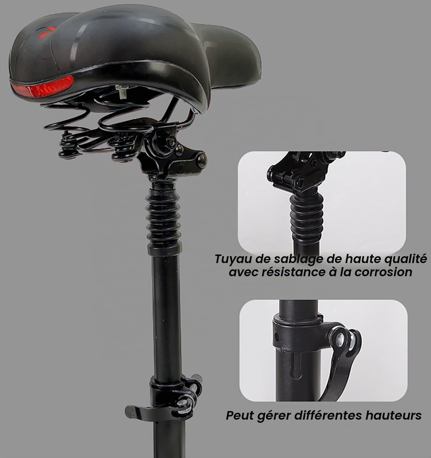 Selle de Trottinette électrique, siège Pliable et Amortisseur réglable en Hauteur, pour Ninebot E2Pro