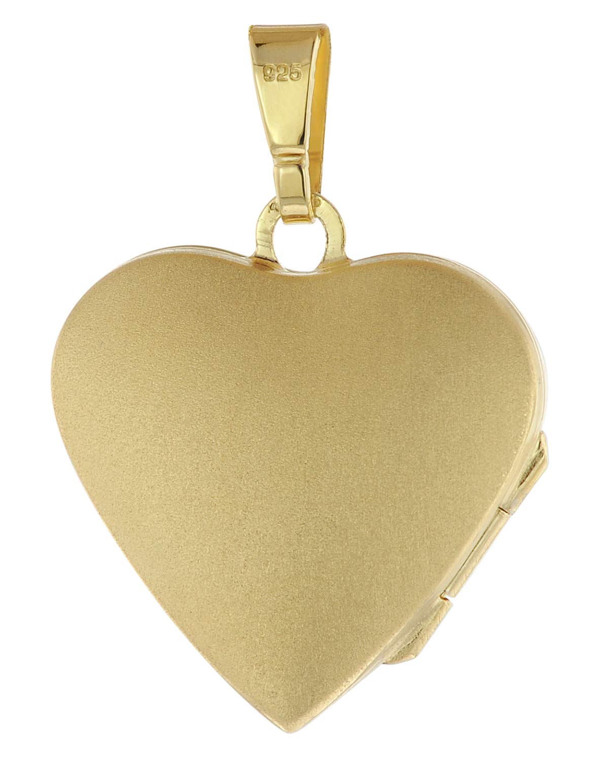 trendor Medaillon Herz mit Kette 925 Silber goldplattiert 39535 | zauberhafte Halskette für Damen, zeitloser Anhänger für Frauen, elegante Geschenkidee