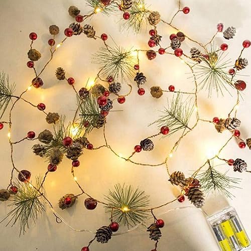 Miniatura 8 de Christmas Garland Battery Operated LED Lighted Mini Pine Cone Garland for Christmas (No Battery) for