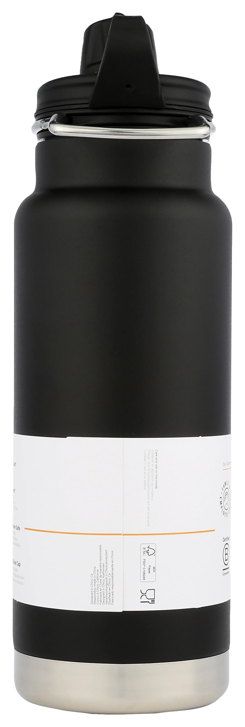 Klean Kanteen Unisex's TKWide 32 uncje (z pokrywką) - czarna butelka, 1 EA