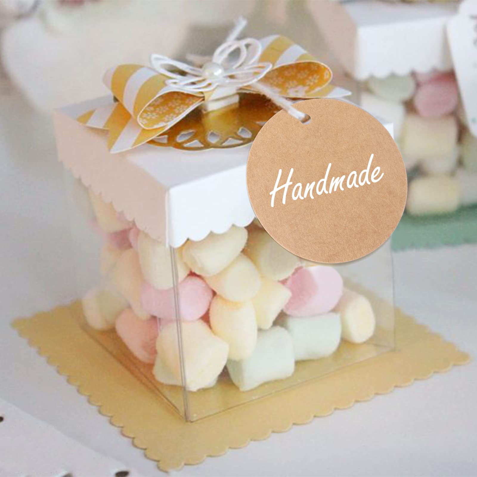 ciondolo rotondo in carta kraft per matrimonio, 5 cm, etichette