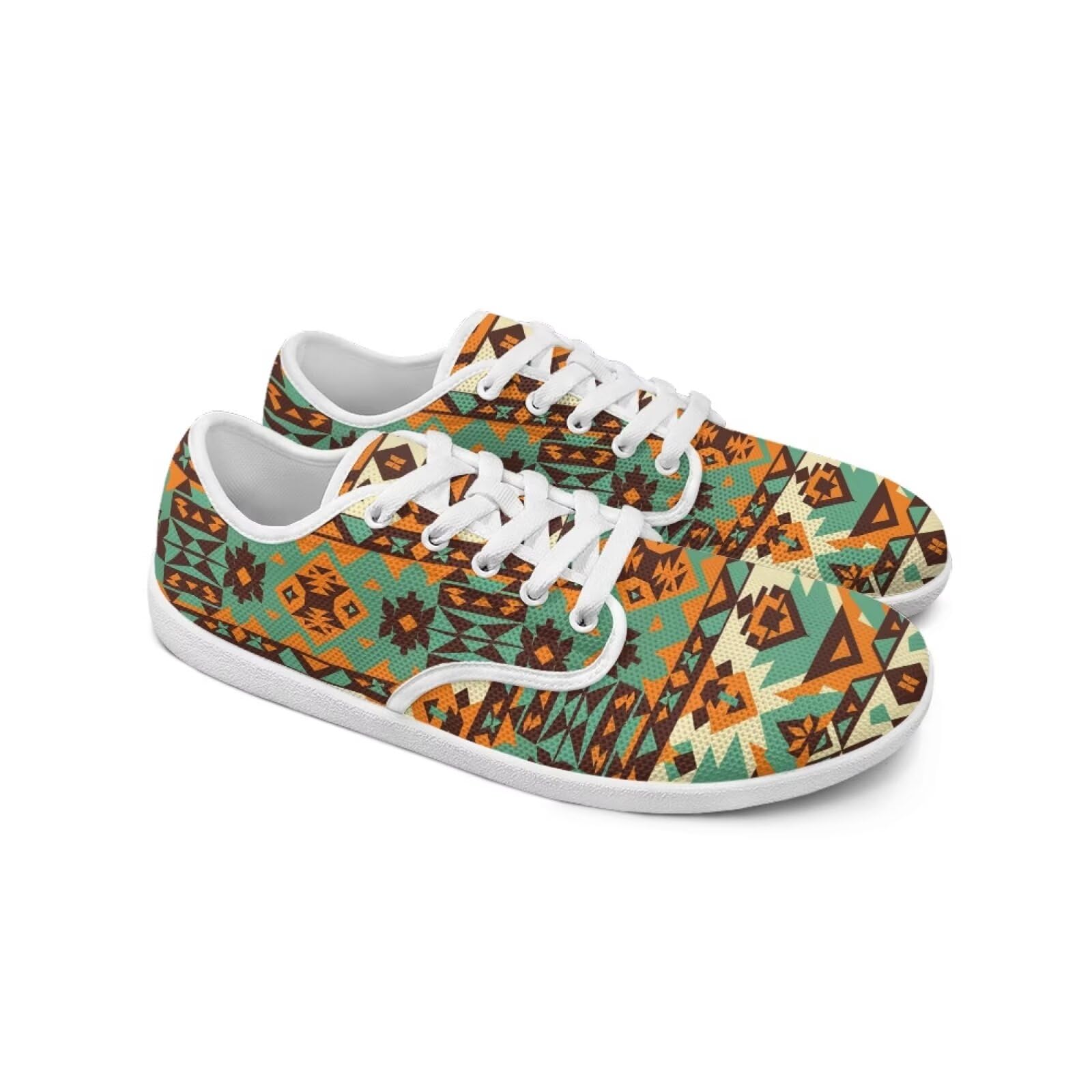 Glomenade African Tribal Barefoot Shoes Women Minimalist Wide Toe Walking Shoes Men Low Cut Zero Drop Sole Width Fashion Sneaker Trail Runner