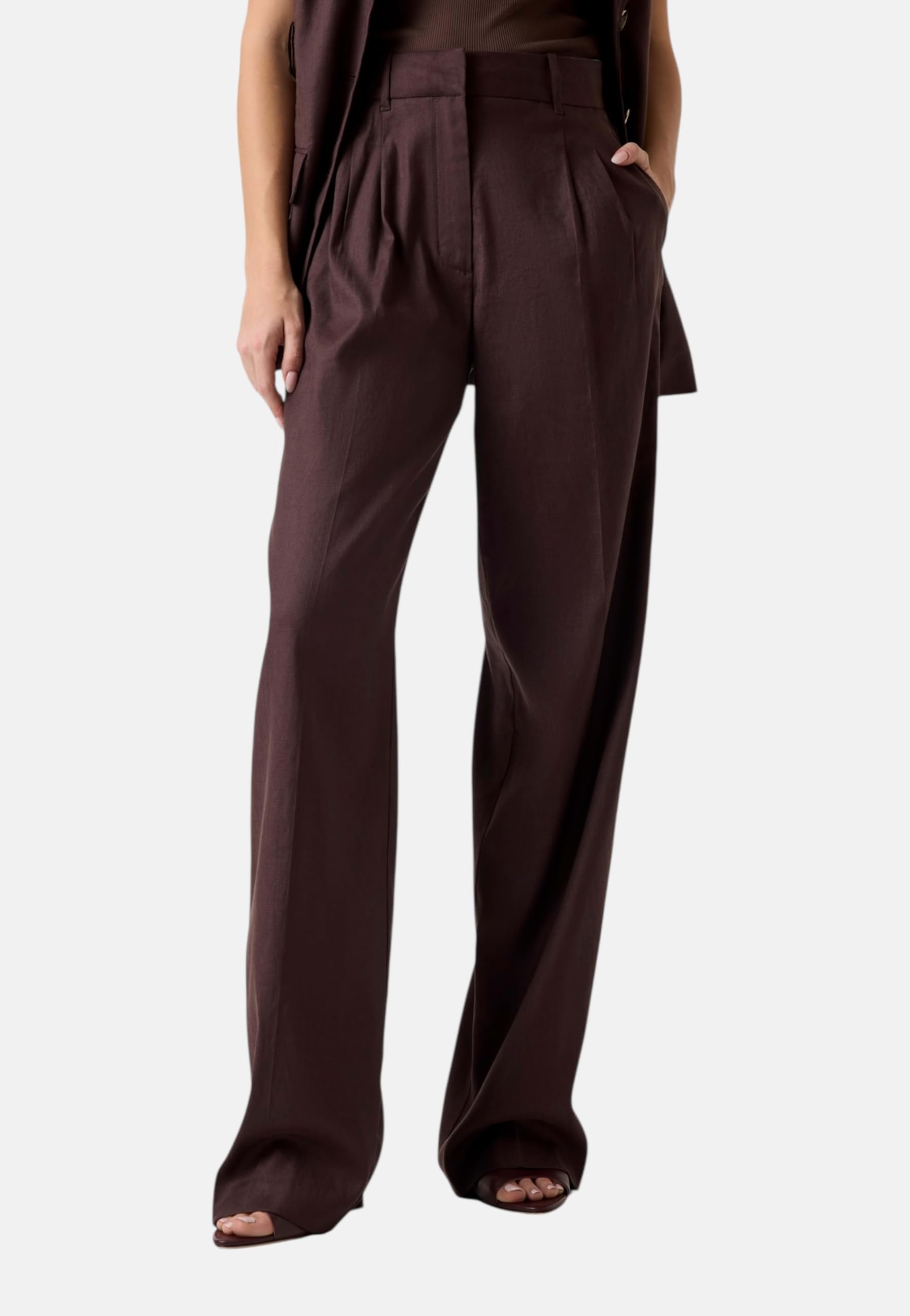GUESS Donna Pantaloni Straight Leg Lino W6GB43W2840