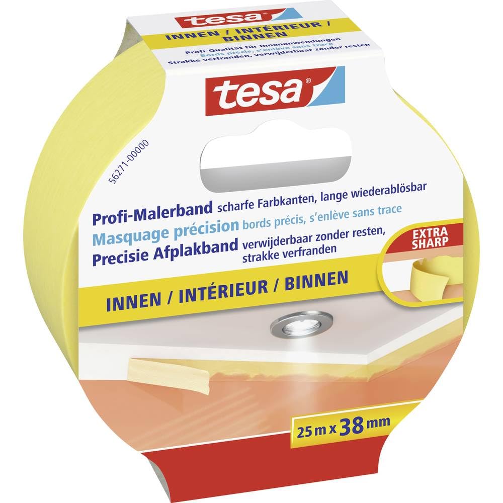 Tesa Professional Masking Tape Indoor, Yellow - Image 2