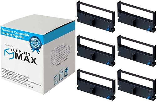 SuppliesMAX - Repuesto compatible para impresoras TEC MA-14501650, color negro (6PK) (530541B)