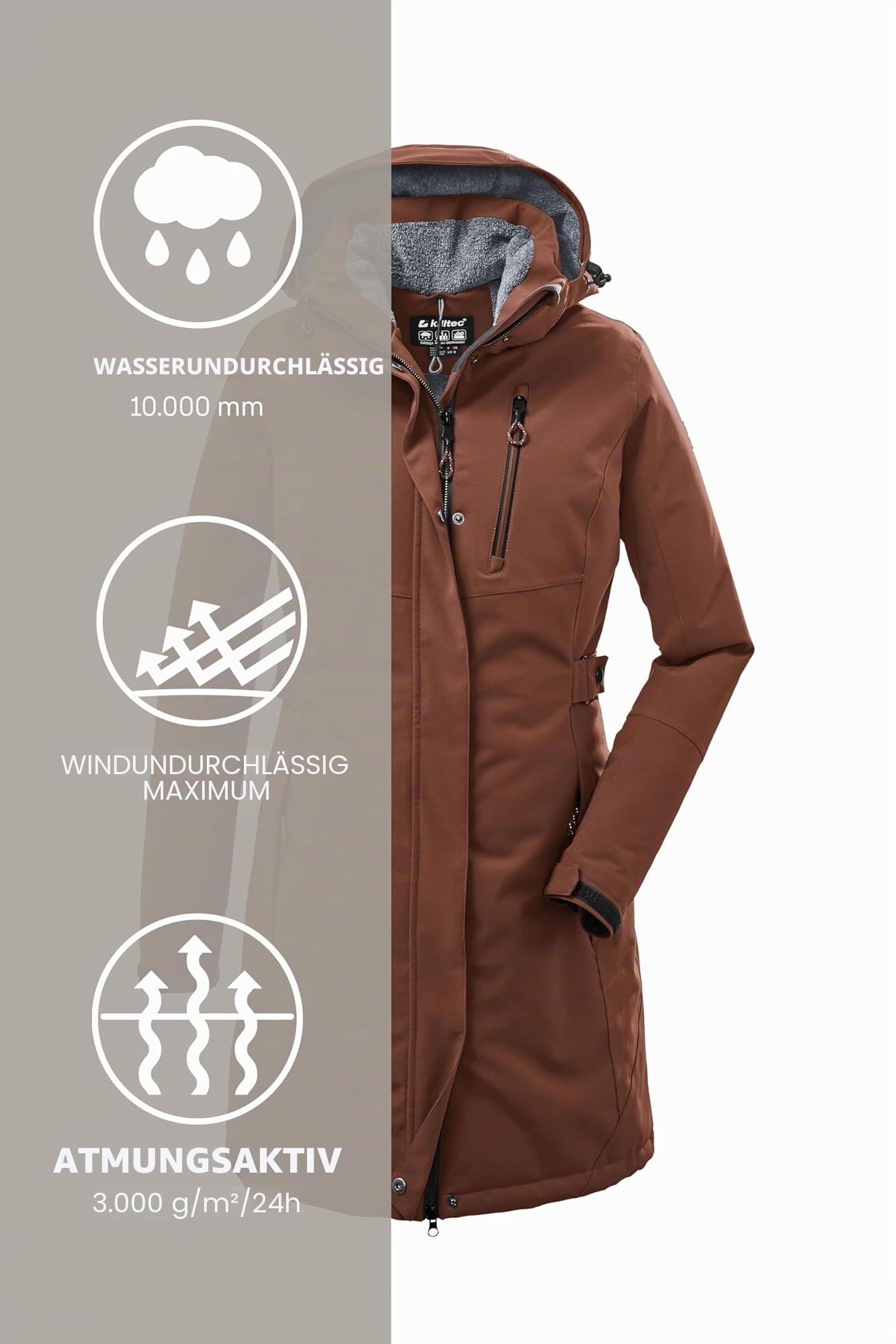 Killtec Damen Funktionsparka KOW 165 WMN PRK wasserdicht winddicht atmungsaktiv